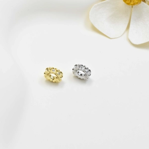 Sparkling zircon flower garland spacers in gold and silver for DIY jewelry making