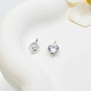 Sparkling zircon pendants with silver claw setting for DIY jewelry necklaces