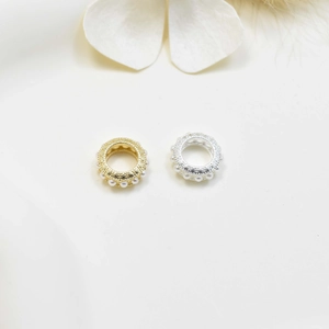 Perles intercalaires texturées or et argent avec perles pour bracelets DIY