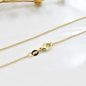 Collier classique chaîne en O plaqué or 18 carats avec fermoir mousqueton de haute qualité
