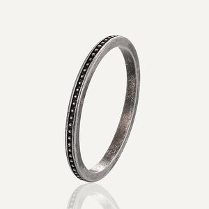 Vintage Kupfer Milgrain Perlen Stapelbarer Ring Für Damen Minimalistisch Antik Silber Farbe Geometrische Schlichte Fingerring Schmuck Geschenk