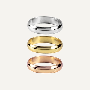 Anello in Rame a Superficie Liscia Minimalista Placcato Oro Argento Oro Rosa Gioielli di Moda Anello per Donna
