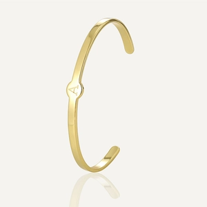 Minimalistisches 18K Vergoldetes Kupfer Offenes Armband Für Damen Initialbuchstaben Verstellbarer Modeschmuck Geschenk