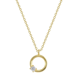 Minimalistische S925 Silber Halskette mit Kreisanhänger und einem funkelnden Zirkonia