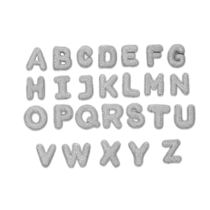 Set of 26 3D balloon English letter pendants with micro-pave cubic zirconia crystals