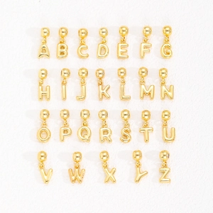 Set of 26 18k gold plated bubble letter pendants for DIY necklaces and crafts