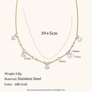 Exquisite 18K gold plated stainless steel necklace with sparkling zircon tassels