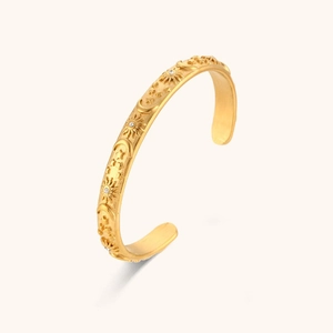 Vintage Celestial Sun Moon Star Stainless Steel Jewelry Set 18K Gold Plated Zirconia Inlaid Bracelet Ring Hoop Earrings For Women