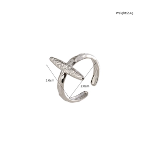 Detailed view of 2.4g irregular hammered texture ring with 2.0cm diameter measurements