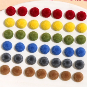 Mini perline floccate colorate da 8 mm per gioielli fai-da-te e nail art kit