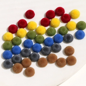 Mini perline rotonde floccate colorate da 8 mm per gioielli fai da te e nail art