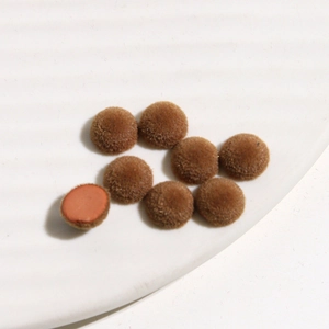 Macro di perle in velluto floccato marrone da 8 mm per gioielli fai da te e nail art