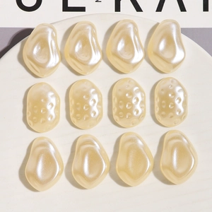 Irregular Artificial Baroque Pearl Acrylic Beads Cream Pearlescent Textured Patches For DIY Jewelry Making Earrings Hair Clips