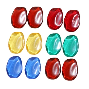 Colorful geometric resin rhinestones in red, yellow, and blue for DIY earring jewelry making