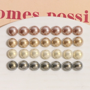 8mm champagnerfarbene Kunstperlen für die Schmuckherstellung und DIY-Nagelkunst-Zubehör