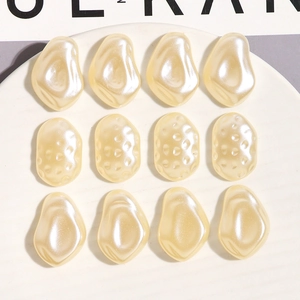 Irregular faux pearl resin charms with ripple and textured surfaces for DIY jewelry