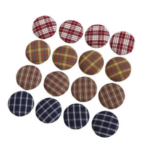 Classic British plaid fabric covered round buttons for DIY jewelry and hair accessories
