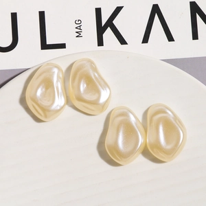Irregular textured cream faux pearl acrylic charms for DIY earrings and jewelry making