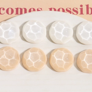 Water ripple resin round buckle for DIY crafts with pearlescent faceted texture