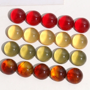 Translucent 14mm jelly amber round cabochon resin beads for DIY jewelry and crafts