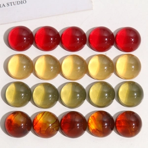 14mm translucent jelly amber round cabochon beads for DIY earrings and jewelry crafts