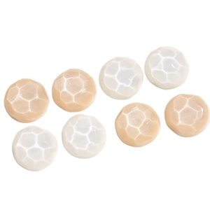Water ripple resin round faceted beads in cream white and beige for DIY jewelry craft