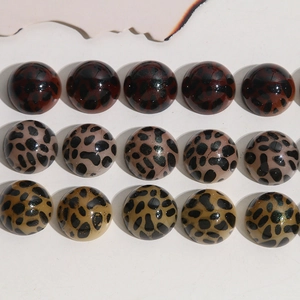 Vintage Leopard Print Acrylic Round Cabochon Beads DIY Jewelry Making Accessories For Earrings Headwear Phone Case Decoration