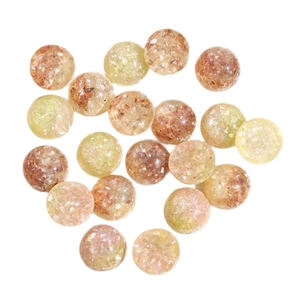 Perles rondes de 16 mm en résine champagne avec paillettes pour boucles d'oreilles
