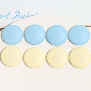Matte resin 26mm round pastel cream and blue DIY hair accessories set of 8 pieces