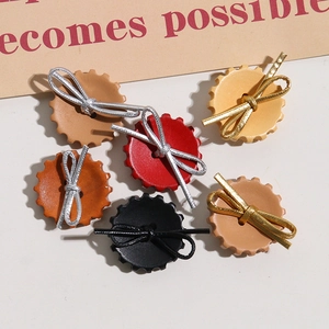 Botones de madera vintage con lazo para joyería DIY y accesorios para el cabello retro