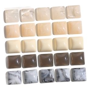 Set di 25 cabochon quadrati in resina colorata per gioielli DIY e decorazioni cover