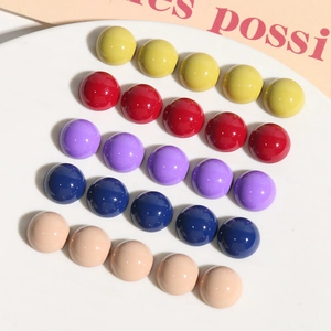 25 Stück 12mm bunte runde Acryl-Halbkugeln für die DIY-Ohrring-Schmuckherstellung