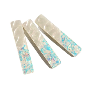 Lot de barrettes rectangulaires minimalistes avec nacre et paillettes style français