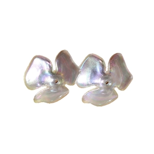 Iridescent aurora clover acrylic flower charms for DIY jewelry and hair accessories