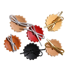 Botones de madera vintage con lazos decorativos para joyas y accesorios del cabello