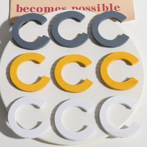 Anelli Cavi a Forma di C in Legno Minimalista Accessori per Gioielli Fai da Te Pendenti in Legno Verniciato per Orecchini Fermagli per Capelli