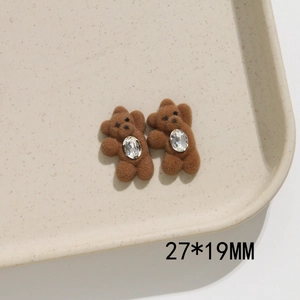 Λήψη macro καφέ αξεσουάρ αρκούδας με μέγεθος 27*19MM και λεπτομέρεια από στρασάκι