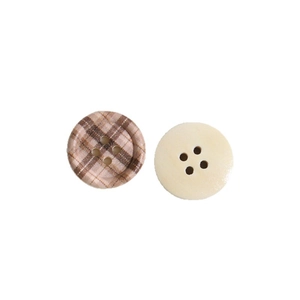 Checkerboard plaid wood button set for DIY coats and hats minimalist round sewing fastener