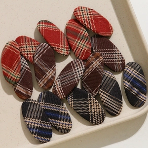 Barrettes à cheveux ovales en tissu à carreaux colorés pour accessoires de coiffure