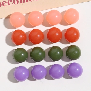Polished resin round beads in pastel colors for DIY hair clip and jewelry making