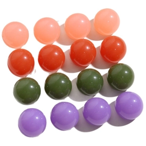 Glossy colorful resin beads in pink red green and purple for DIY hair clips crafts