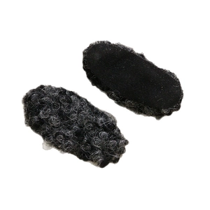 Set of two black synthetic hair volume pads for DIY hair clip styling accessories