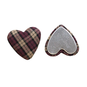 Bottoni in tessuto a quadri a forma di cuore per gioielli fai da te e accessori moda