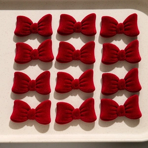 French Elegant Wine Red Flocked Velvet Bowknot DIY Jewelry Accessories For Hairpins Headwear New Year Decoration Handmade Material