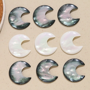 DIY Resin Moon Crescent Charms Faux Shell Iridescent Jewelry Findings For Earrings Necklace Making Handcrafted Material