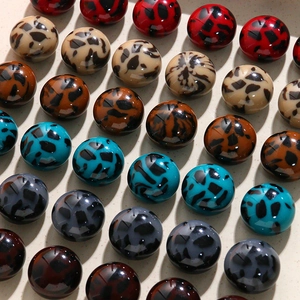 20mm retro luipaardprint halfronde hars bedels voor DIY sieraden en accessoires