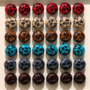 Amerikaanse Vintage 20mm Ronde Hars Luipaardprint Bedeltjes Voor DIY Sieraden Oorbellen Telefoonhoesje Gepolijste Accessoires