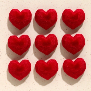 Ankola Red Flocked Heart Shaped Resin Patches DIY Earring Accessories Heart Charms For Jewelry Making Handmade Craft