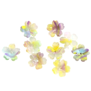 DIY five-petal acrylic cherry blossom beads with marble swirl pattern for jewelry making