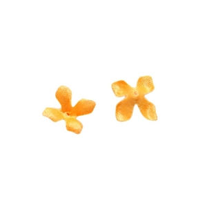 Autumn style bright orange satin fabric four-petal flower DIY accessories for jewelry and hats